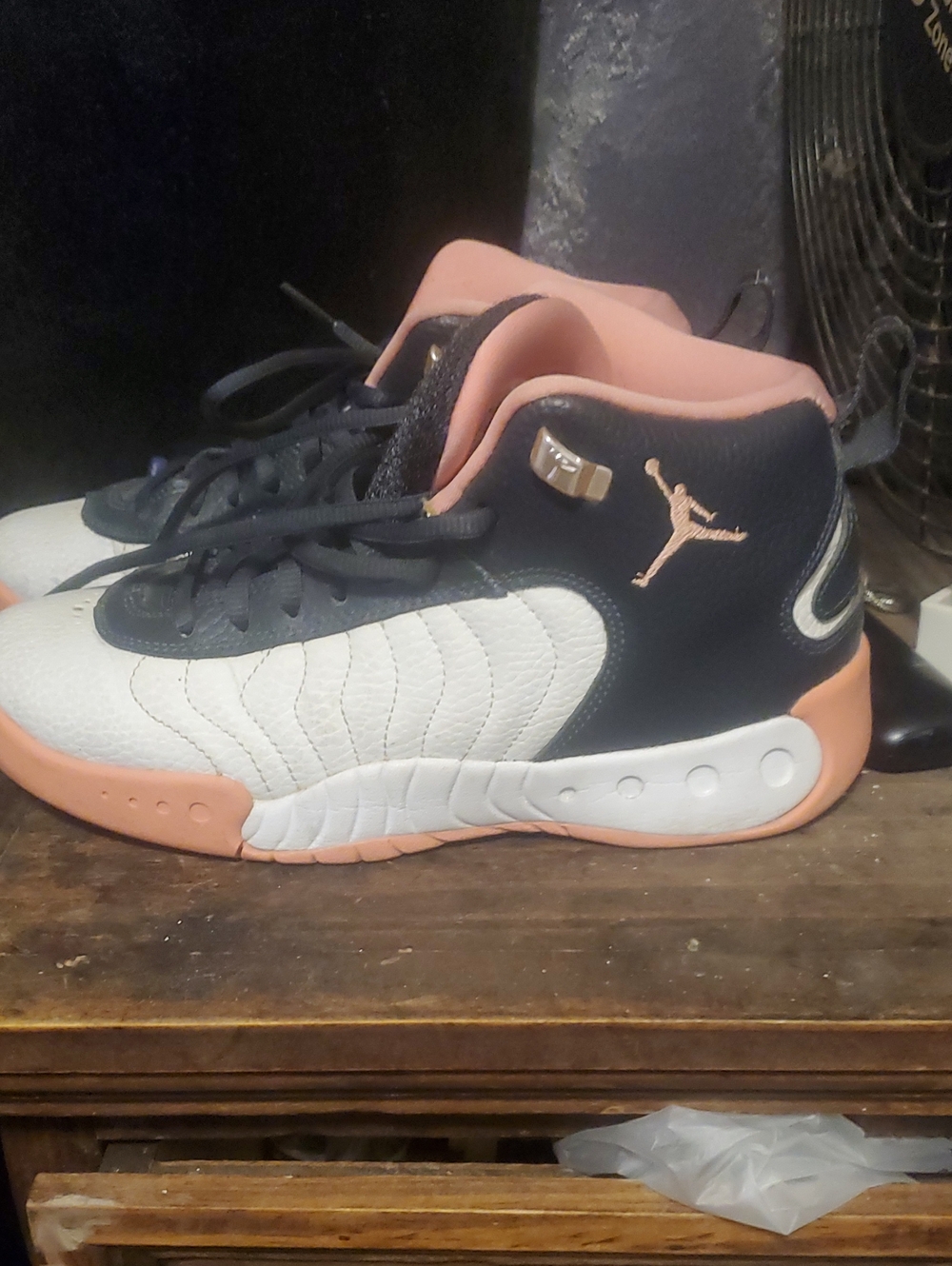 Kids Black, White & Peach Athletic Shoes - Youth Basketball Sneakers